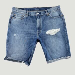 Levi’s 511 Cut Off Denim Shorts Distressed Raw Hem W40 Blue Jean Shorts